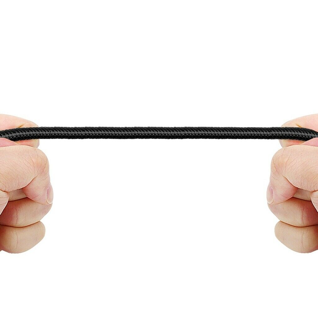 Double Micro USB Data Cable Braided Black Nylon for