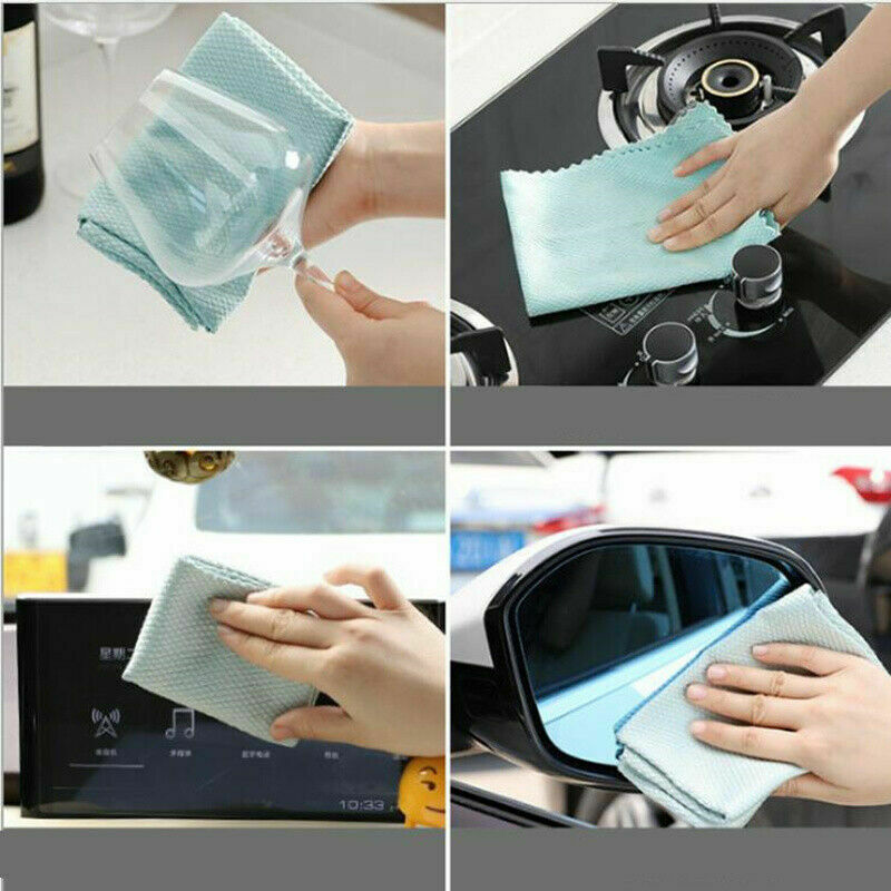 5 PCS NanoScale Streak-Free Miracle Cleaning Cloths Reusable, 30cm x 40cm