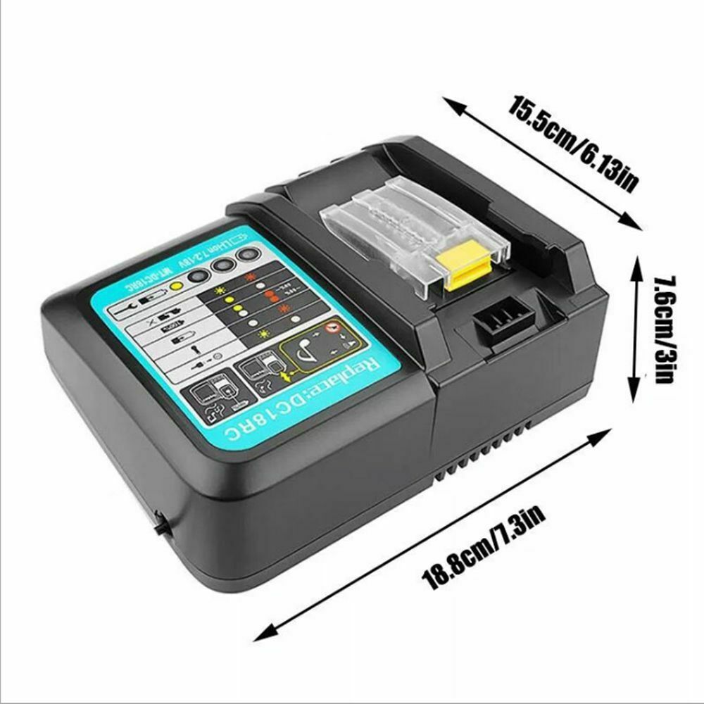 UK Plug BL1830 3A BL1840 Rapid Battery Charger for Makita DC18RC 7.2V-18V