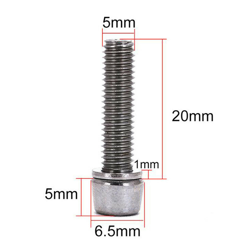 10pcs Bike Stem Screw Bicycle Bolts M5/M6x20mm Road Mountain Bike Bolt M5
