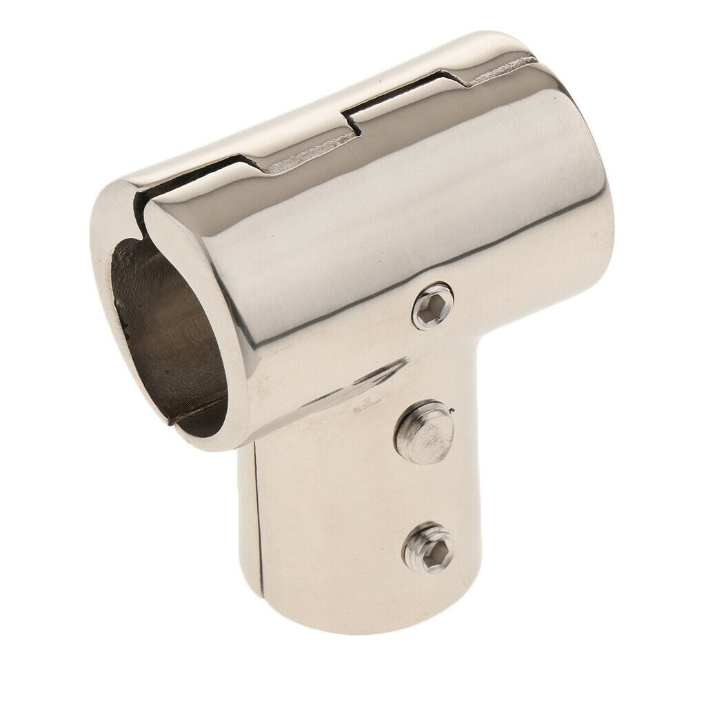 Boat Handrail Fitting 90 Degree Tee 3 Way 22mm 0.87 inch - Stainless Steel