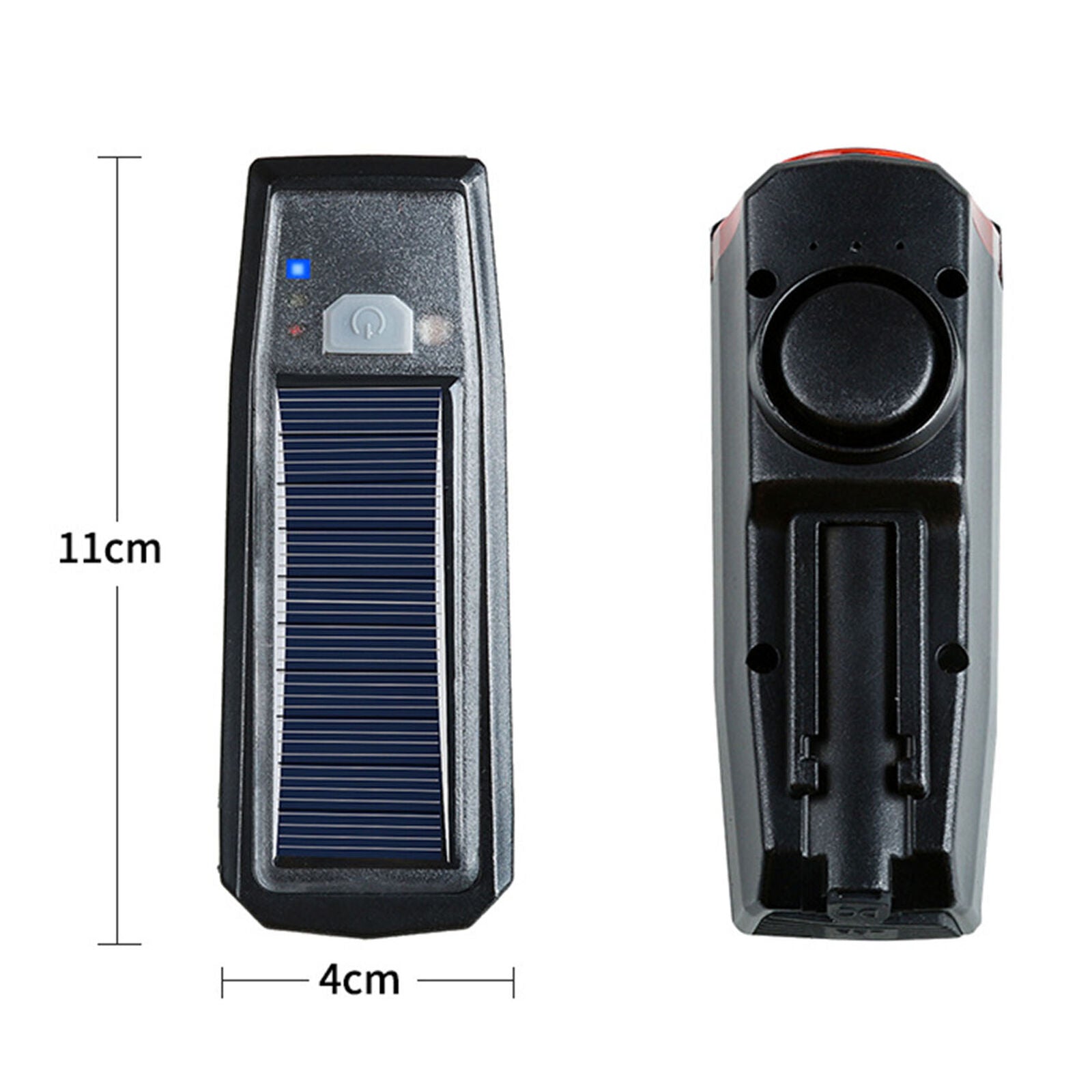 Solar Powered USB Rechargeable LED Bicycle Headlight Bike Head Light Lamp + Horn