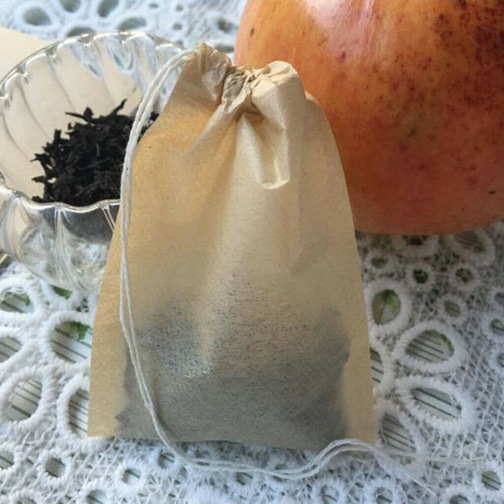 200Pcs Empty Tea Filter Bags Loose Herbs Teabag with Drawstring 5x7 & 9x10cm