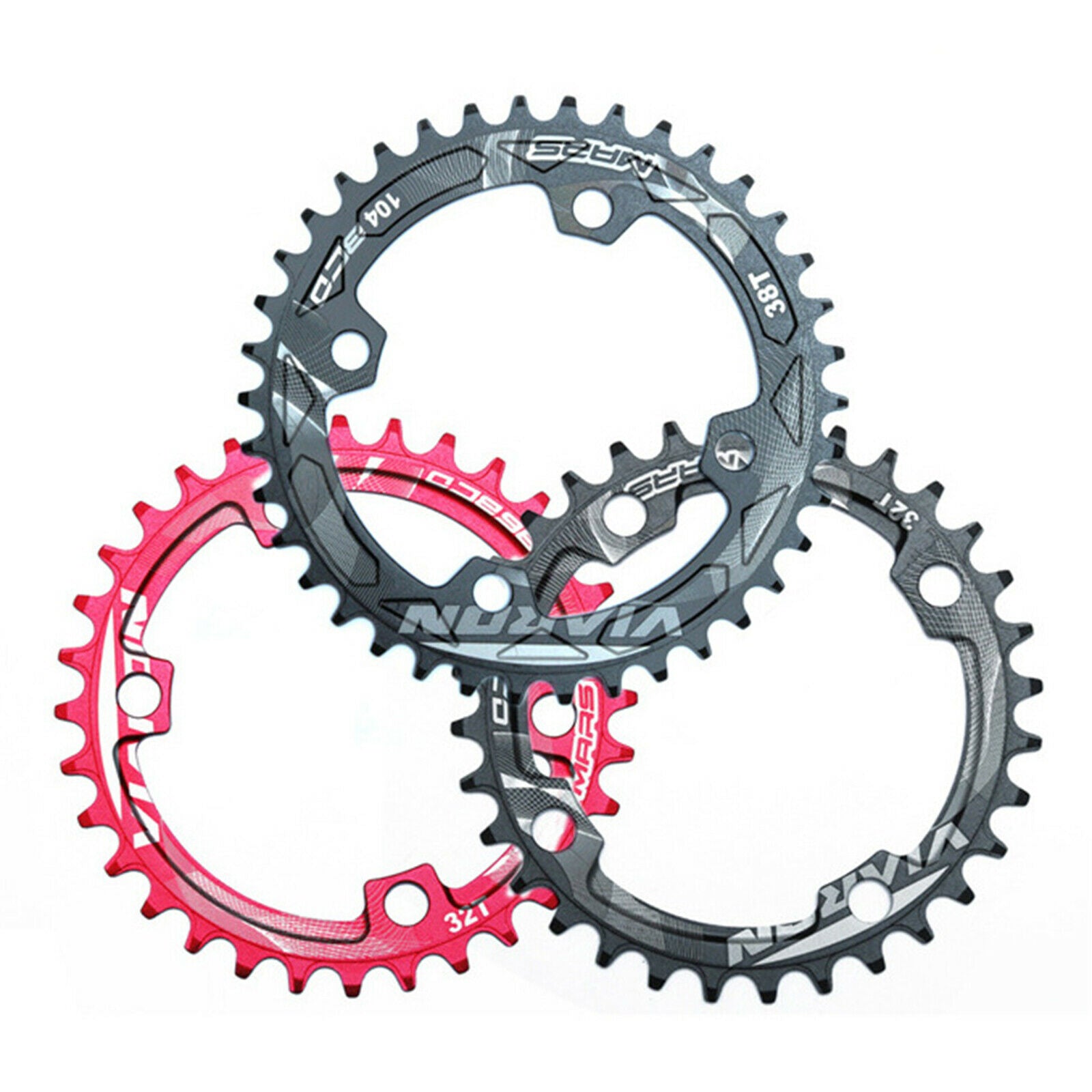 Bike Chainring Road Bicycle BCD104 Replacement Refit Chainwheel Red 40T