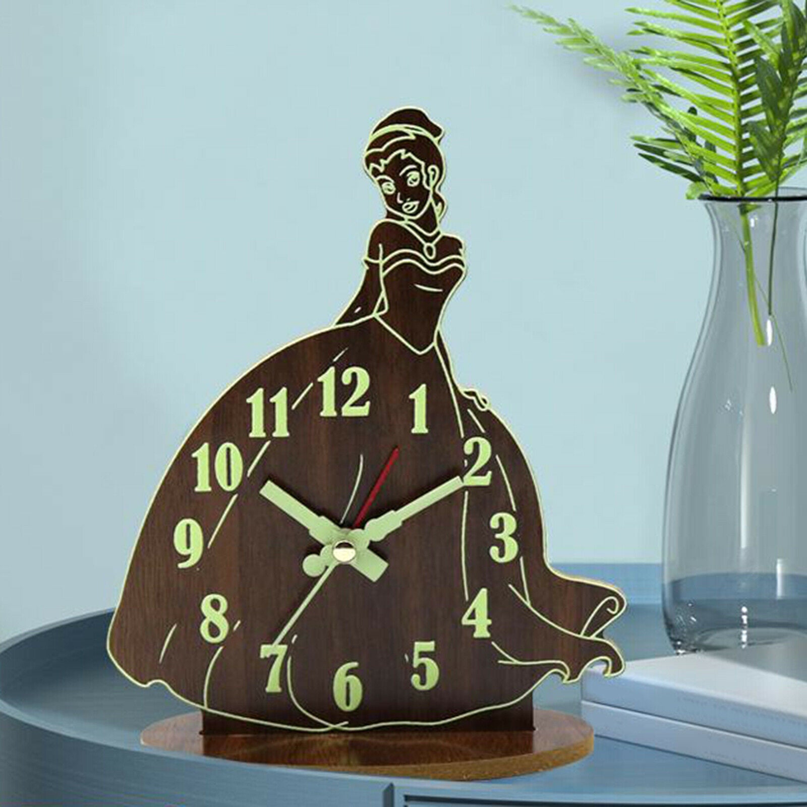 Princess Bell Alarm Clock Mute Movement Bedside Desktop Table Clocks Gifts