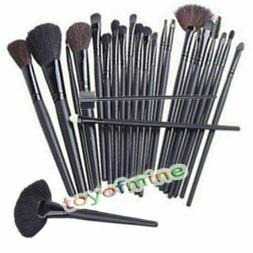 24pcs Pro Makeup Cosmetic Brush Sets Kit + Roll Up Case