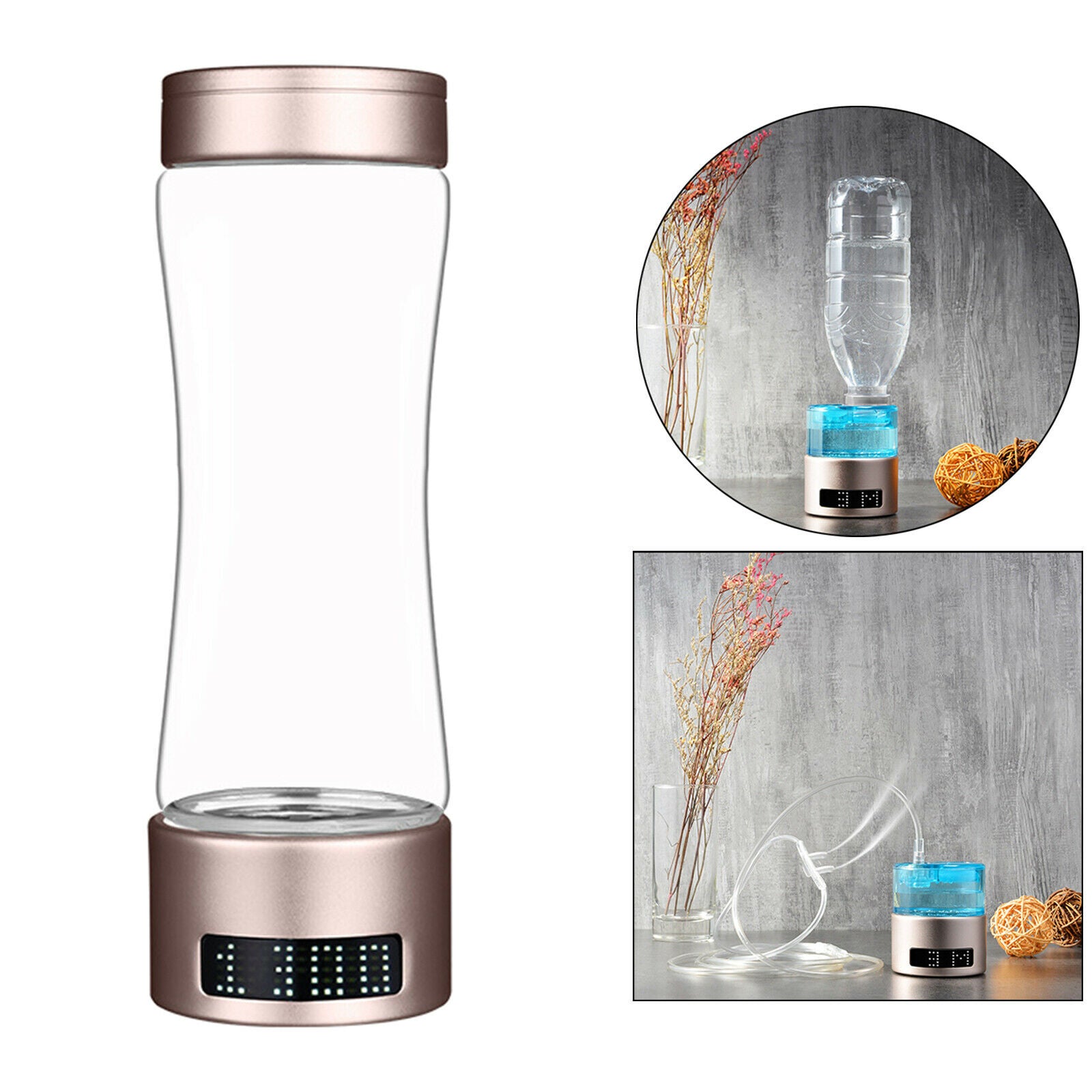 Portable Hydrogen Rich Water Cup USB Antioxidants Electrolysis Water Bottle