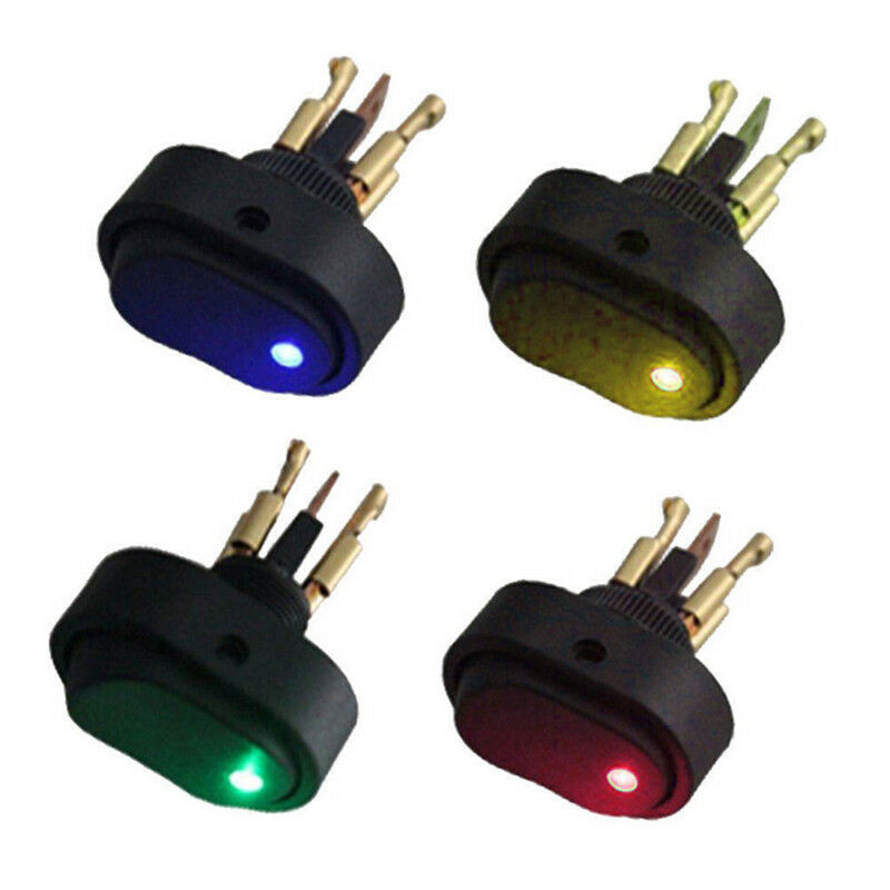 1pc Green LED Light 12V 30A Car Boat Auto Rocker SPST Toggle ON/OFF Switc.l8