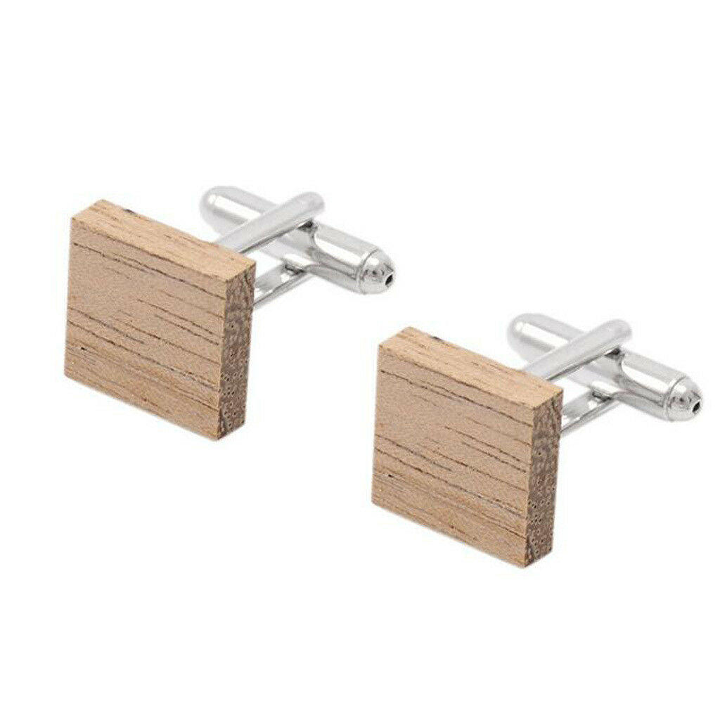 1Pair Wooden Brass Square Cufflinks Party/Casual/Fashion Gift Mens Accessory