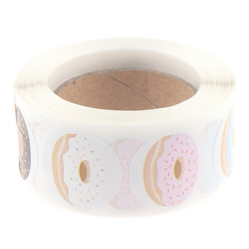 500pcs Doughnut Stickers 8 Designs Delicious Cake Bread Baking Labels Sti.l8