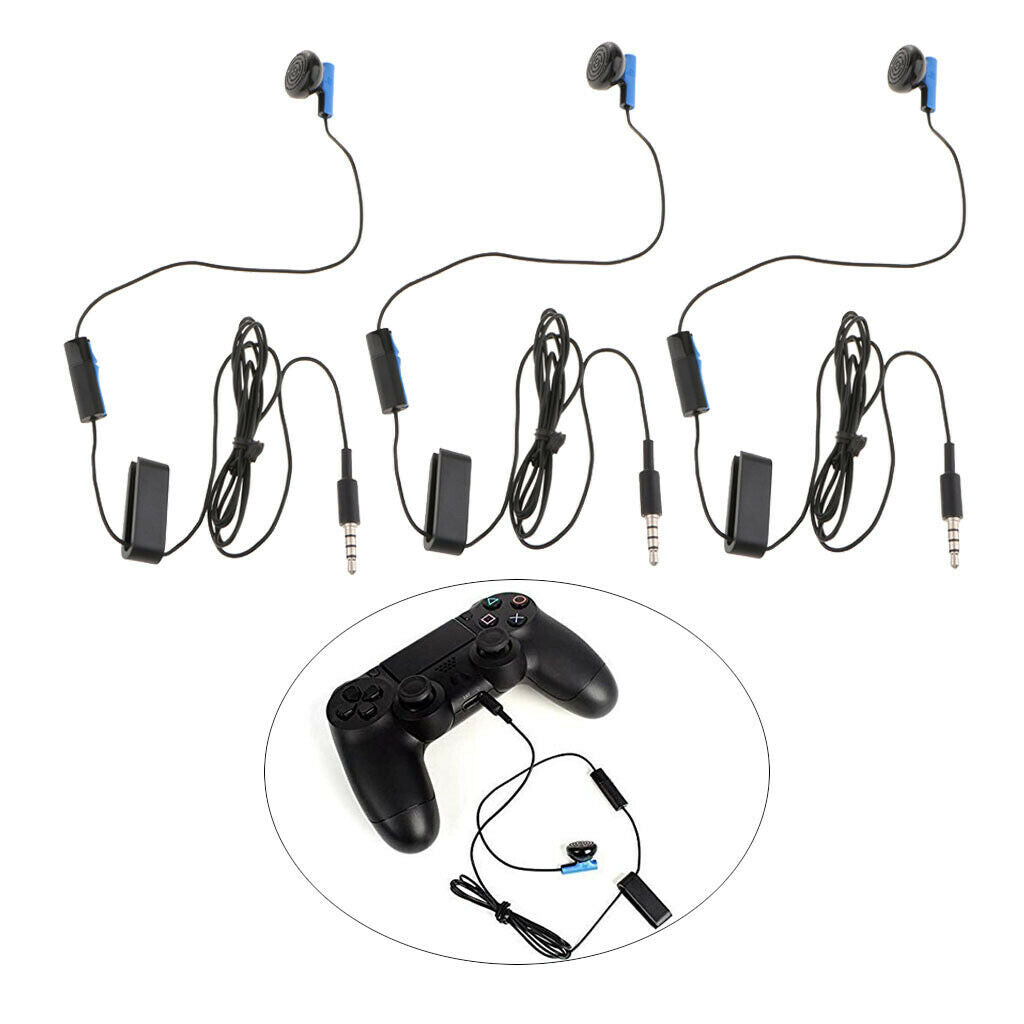 3Pieces Mono Earphone Earplug Headset Earpiece for Sony PS4 Controller