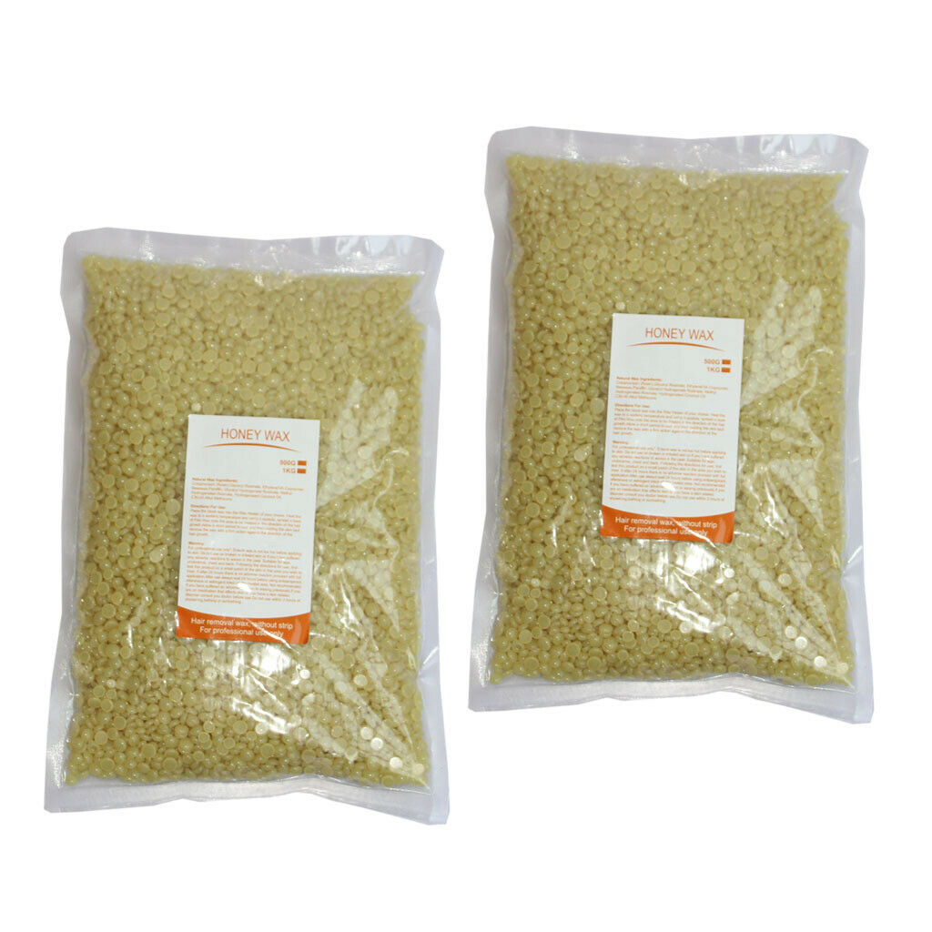 2Bags Hard Wax Beads Bean Hair Removal Bikini Depilatory No Strip Pellet 1kg
