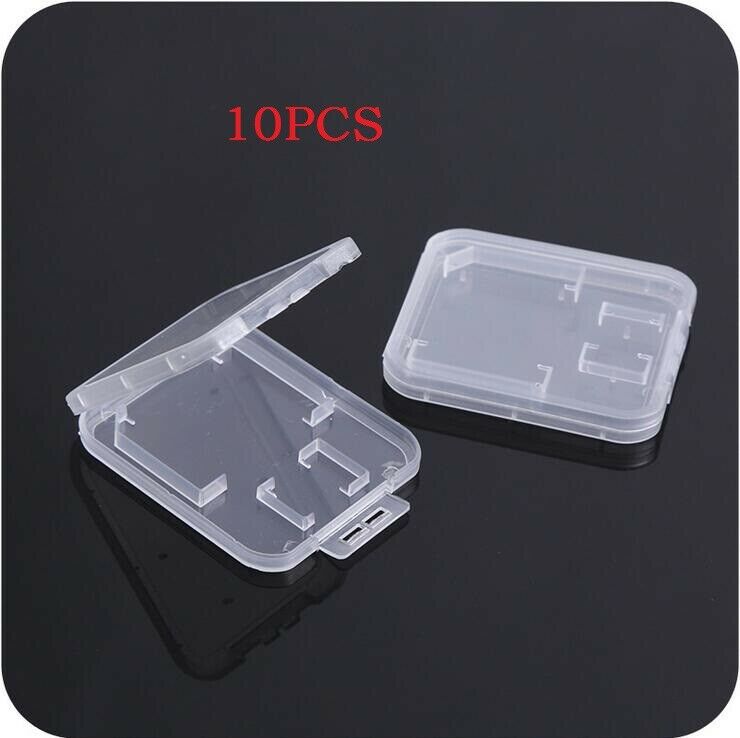 10Pcs Micro SD SDHC Memory Card Case Holder Box Storage Hard Plastic Transparent
