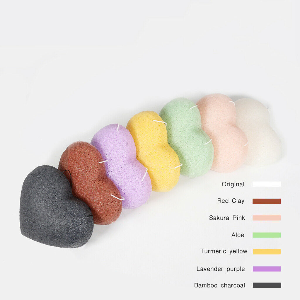 Pack of 2pcs, Natural Konjac Heart-shaped Sponges, Facial Puffs, Face Wash
