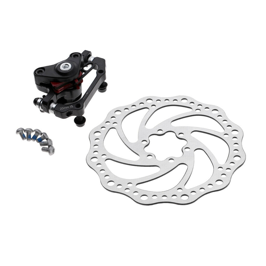 Bike Disc Brake Rotor Mechanical Caliper 160mm Cable Set Rear Caliper Rotor
