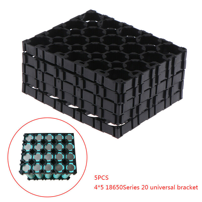 5Pcs 4X5 Black Cell 18650 Plastic Spacer Frame Radiating Holder Bracket S.l8