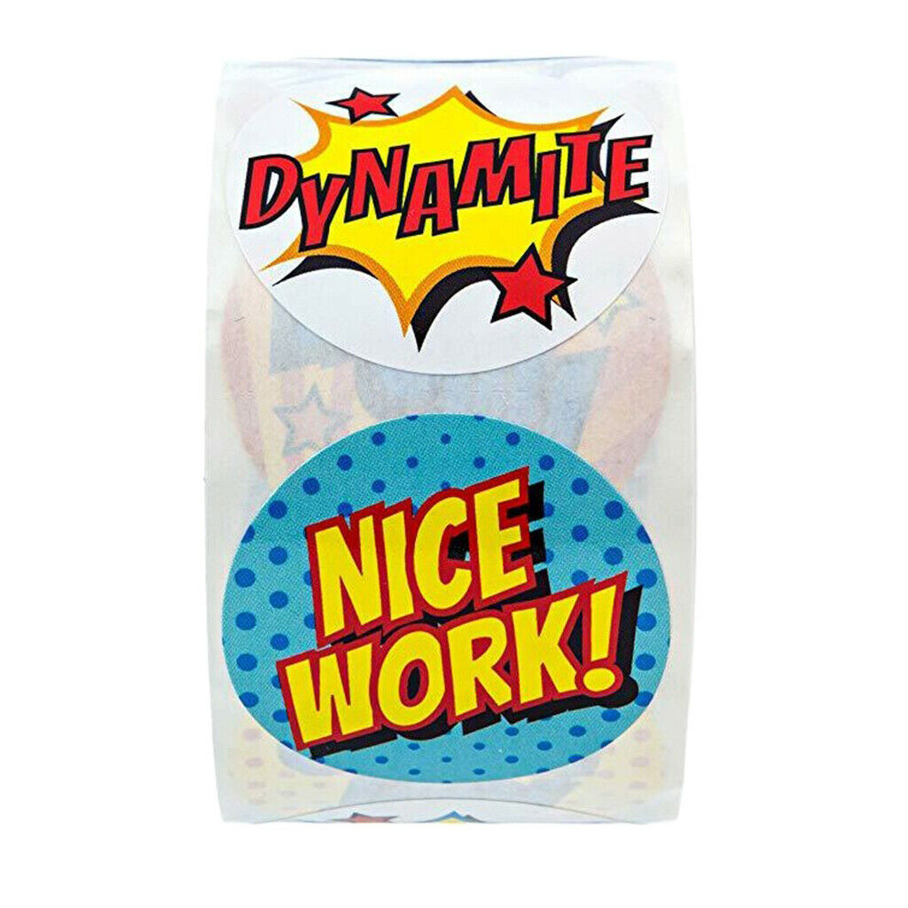500x Round 25mm Reward Stickers For Kids-Scrapbook Embellishment -Teacher Praise
