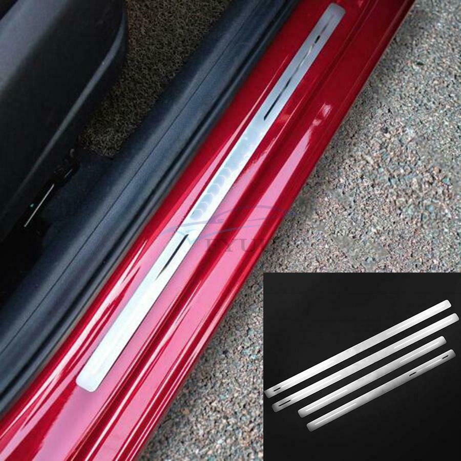 4× Front Rear Door Car Stainless Steel Door Sill Scuff Plate For 18-21 Ford F150