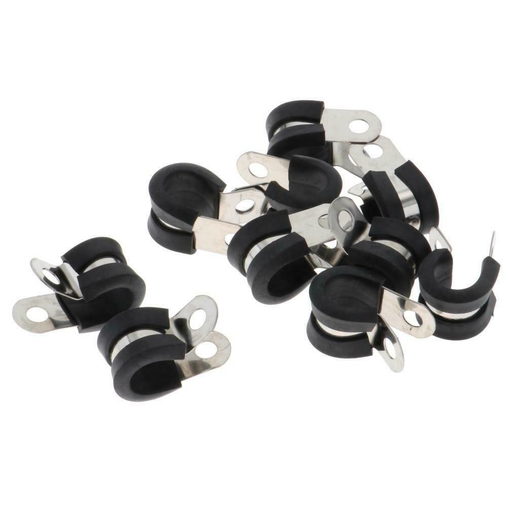 10Pcs 13mm 1/2" P Tube Clips Pipe Line Clamp P Type Marine Grade 13x36mm