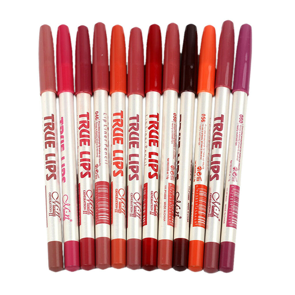 12 Colors Professional Lipliner Waterproof Eye Liner Pencil Makeup Set Tool