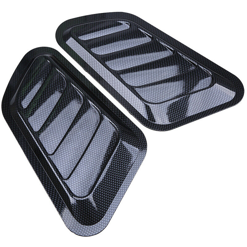 Carbon Black Car Air Flow Fender Intake Hood Scoop Vent Bonnet Cover Decorative