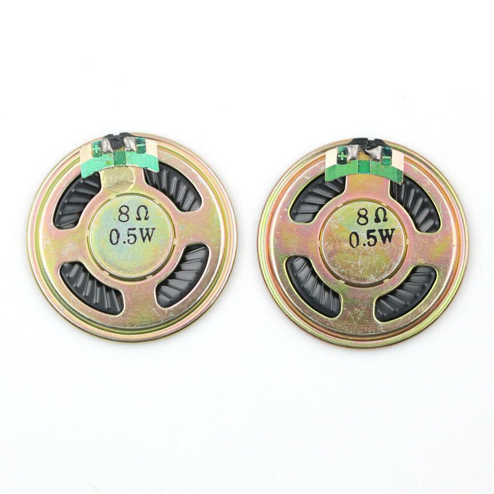 2pcs New 40mm 8ohm 8Ω 0.5W Audio Speaker Stereo Woofer LoudspeakerTrumpetHornBDA