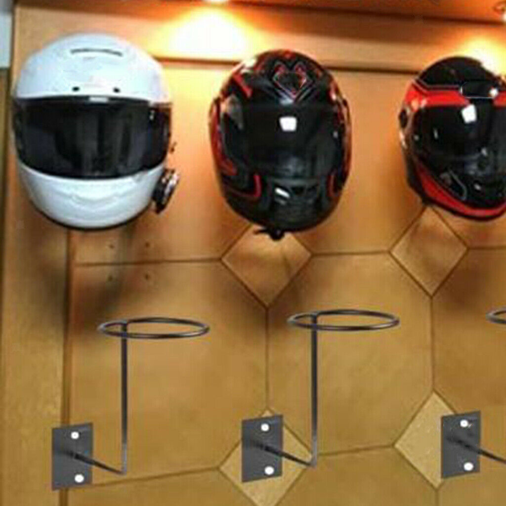 Black Steel Motorcycle Helmet Holder Rack Jacket Hook for Coats Hats Caps