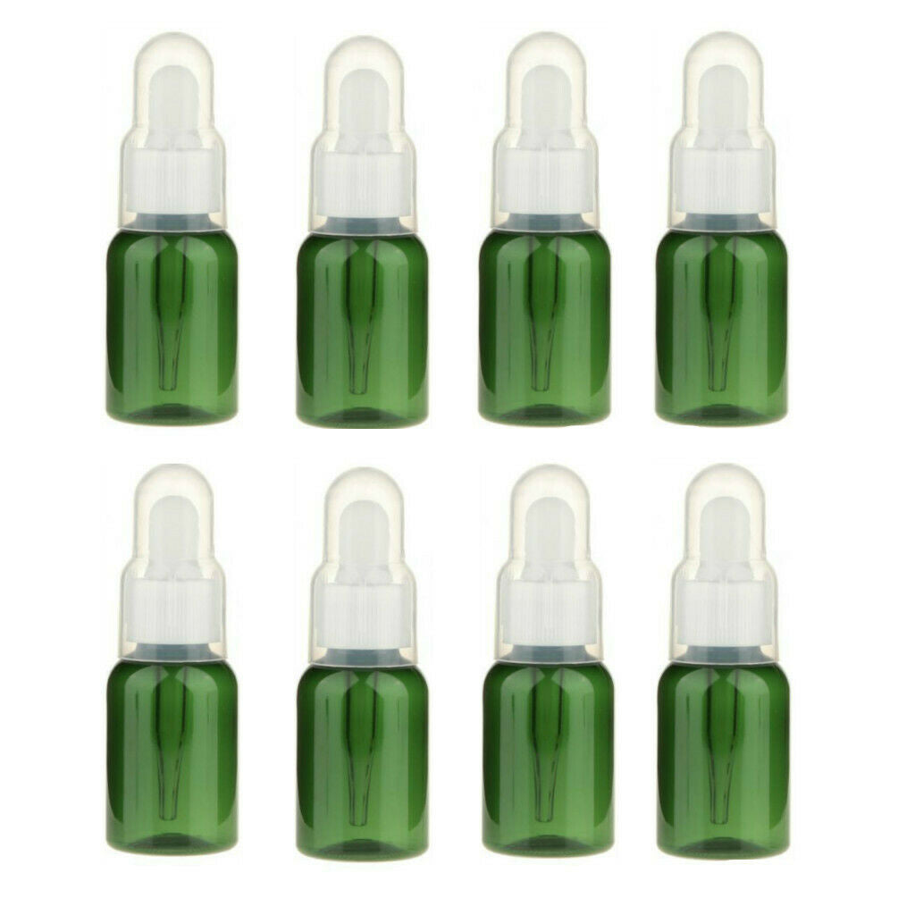 8pcs New Empty Round Bottles W/ Clear Glass Dropper for Essential Oils 35ML