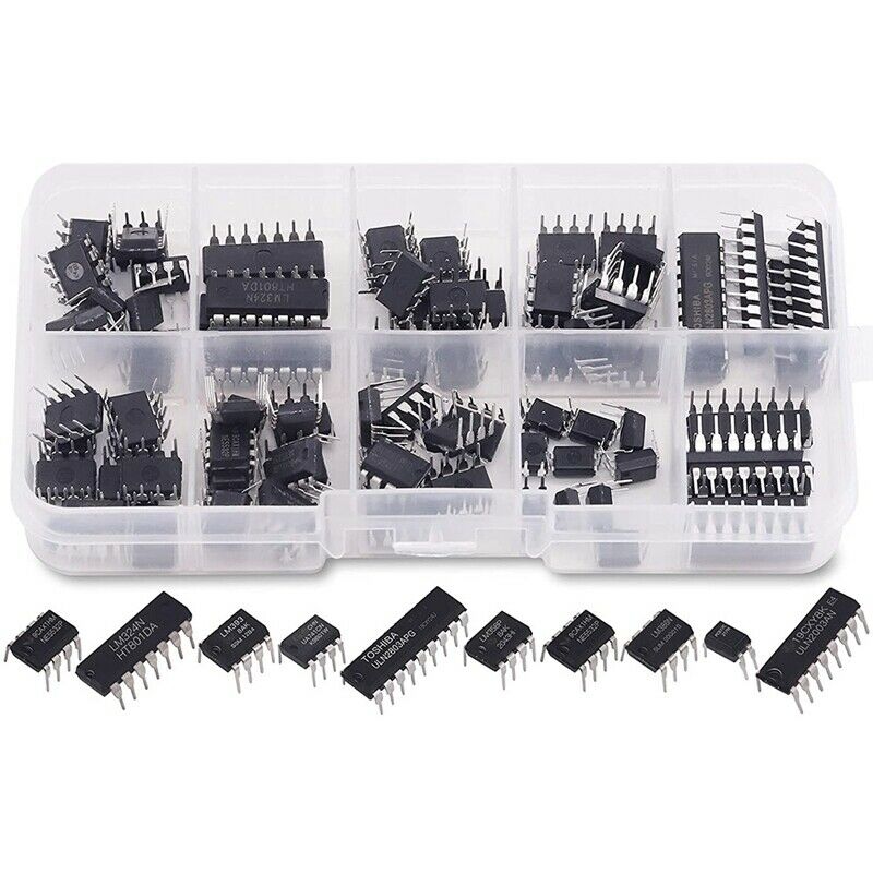 85 Pieces 10 Types Integrated Circuit Chip Assortment Kit, DIP IC Socket Se O7F5