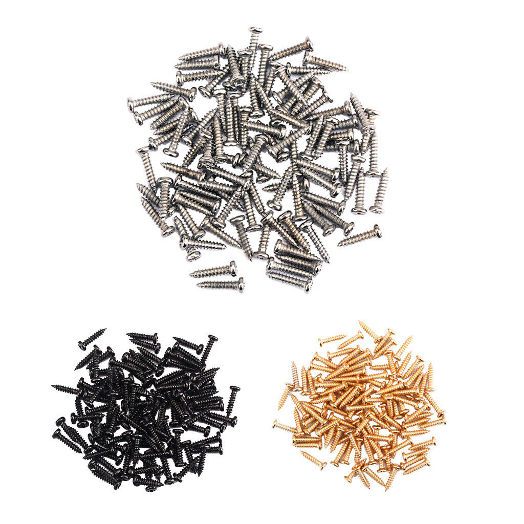 200Pieces Tuning Peg Tuner Mounting Screws for Guitar Bass Nickel Parts Iron