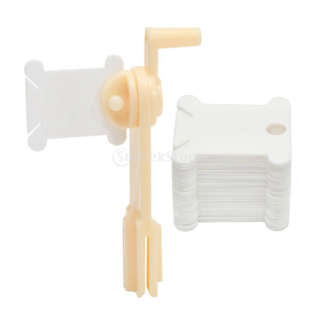 1 Set Floss Bobbin Winder Thread Winding Card Storage Box Sewing Kit Reel