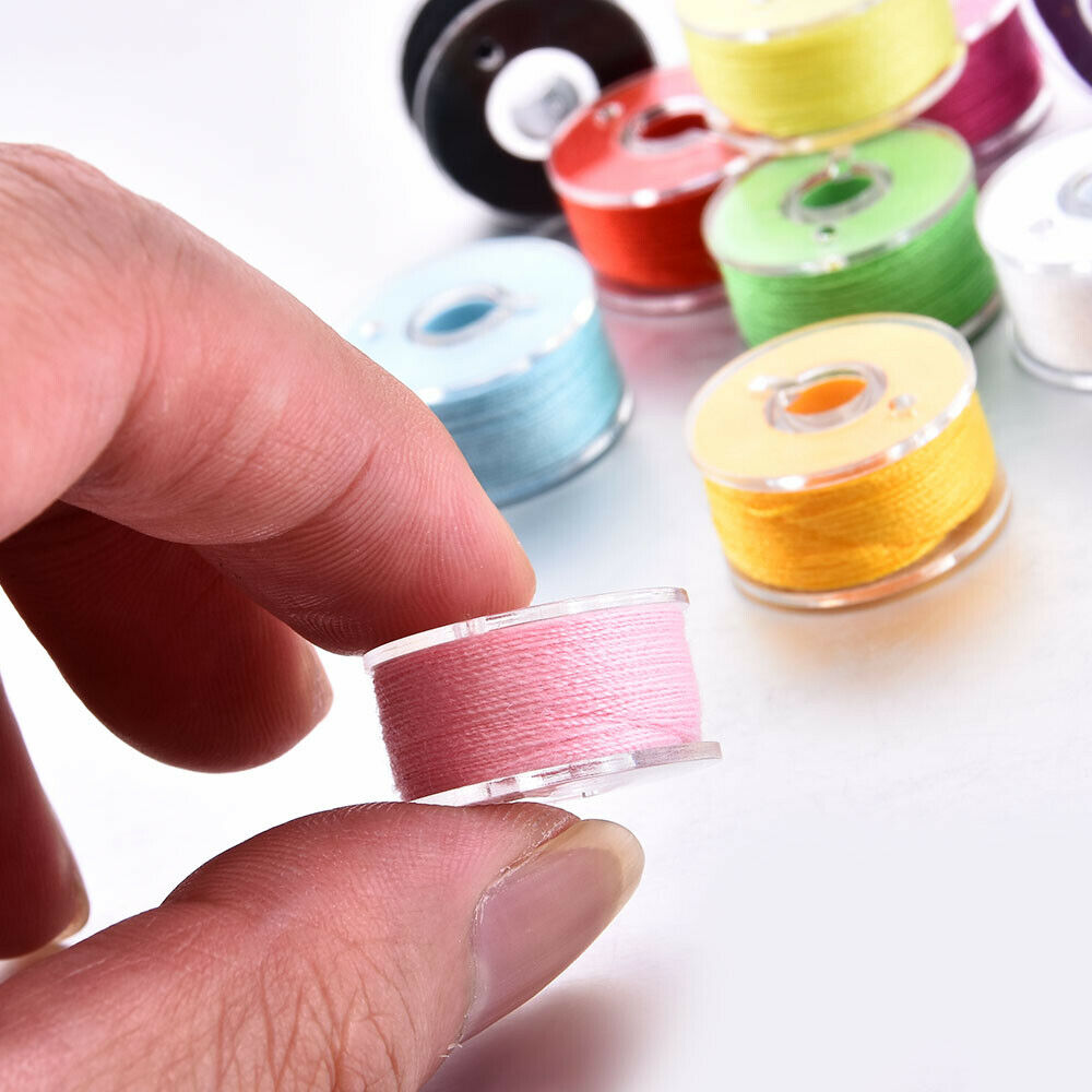 25Pcs Sewing Thread Set with Plastic Bobbins Sewing Machine Spools Case US !!
