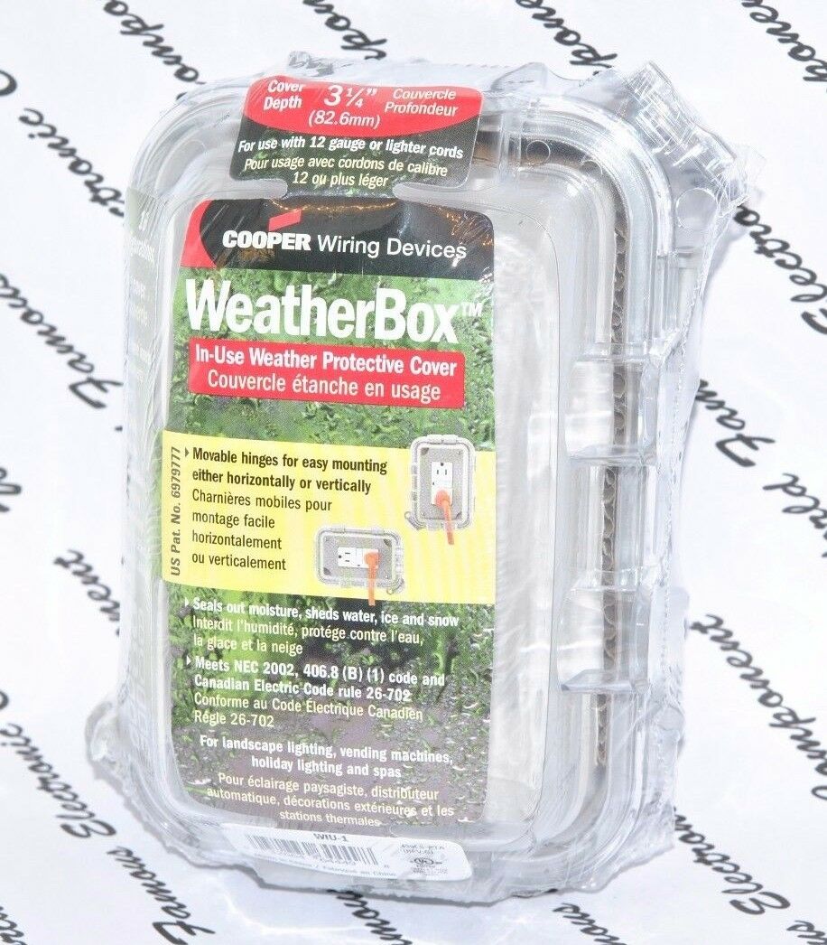 1pcs- Cooper Wiring WIU-1 WeatherBOX  1-Gang Self-Closhing Cover - Gray