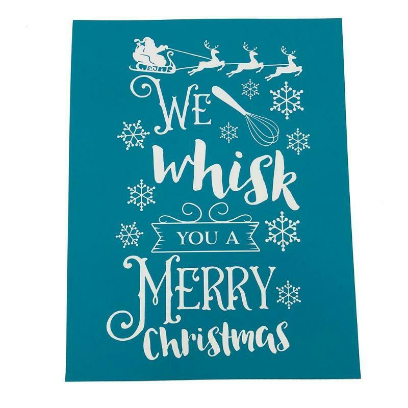 We Wish You a Merry Christmas Self-Adhesive Silk Screen Printing Stencil Sign