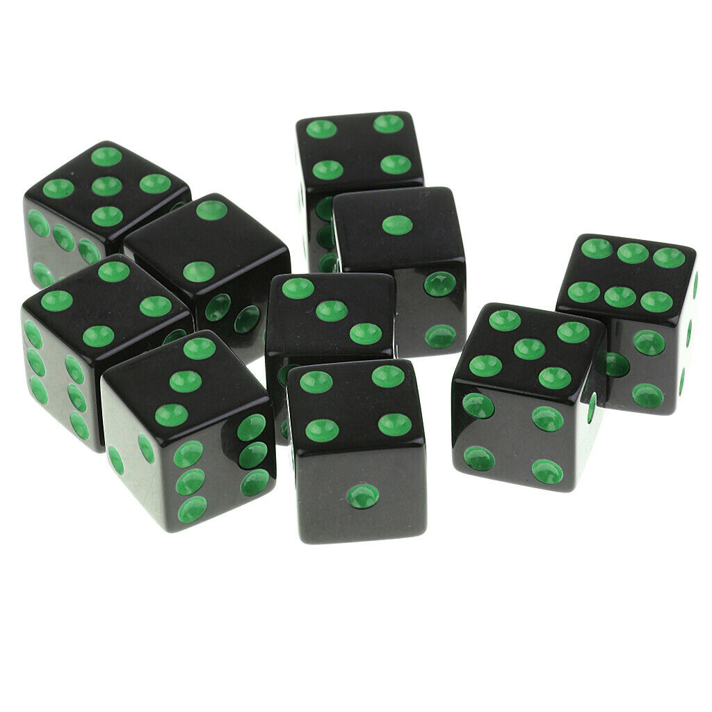 16mm Opaque Six Sided Spot Dice Games D6 4 Colours for D&D RPG MTG 20pc/set
