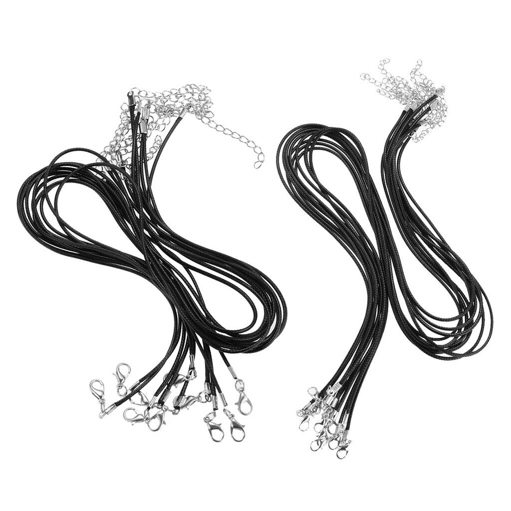 20Pcs Waxed Cotton Cord for Necklace Making with Lobster Clasp Jewelry Craft