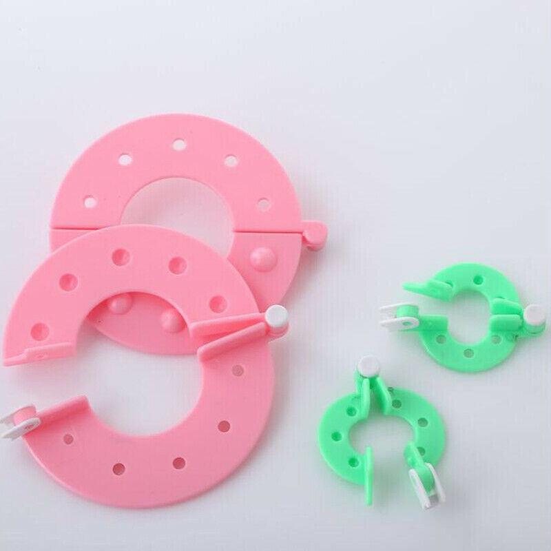4Pcs Pompom Maker Kit Knitting Bobble 4 Sizes Plush Fuzz Ball Making Craf.l8