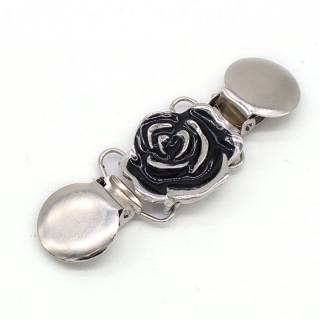 Enamel Flower Cardigan Shrug Sweater Pin Clips Shirt Collar  Clothing Clasp