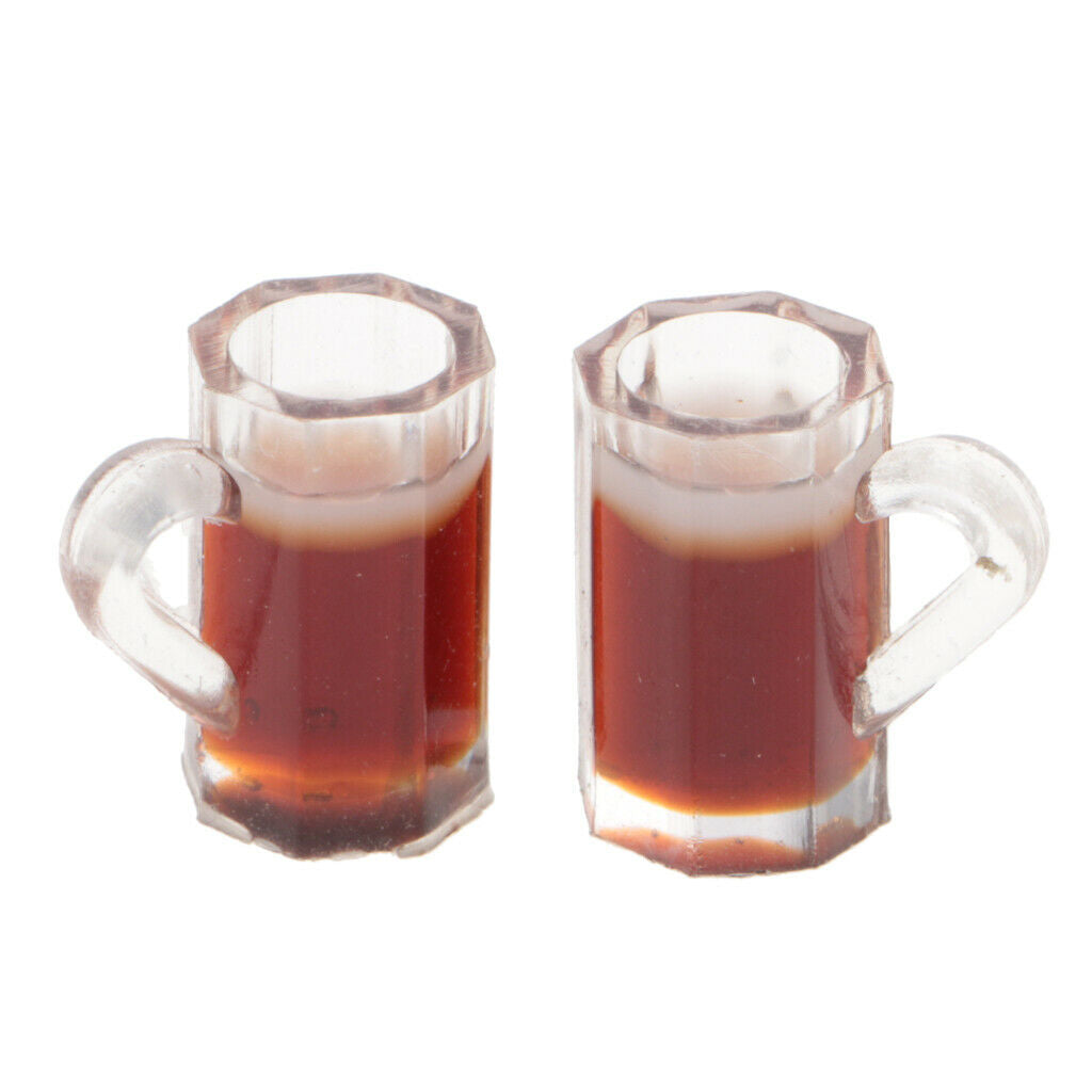 Pair Of Plastic Beer Cups For 1:12 Scale