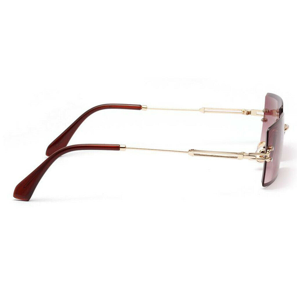 3 Pairs Rimless Sunglasses Designer Tinted Lens Metal Frame Eyewear Anti-UV