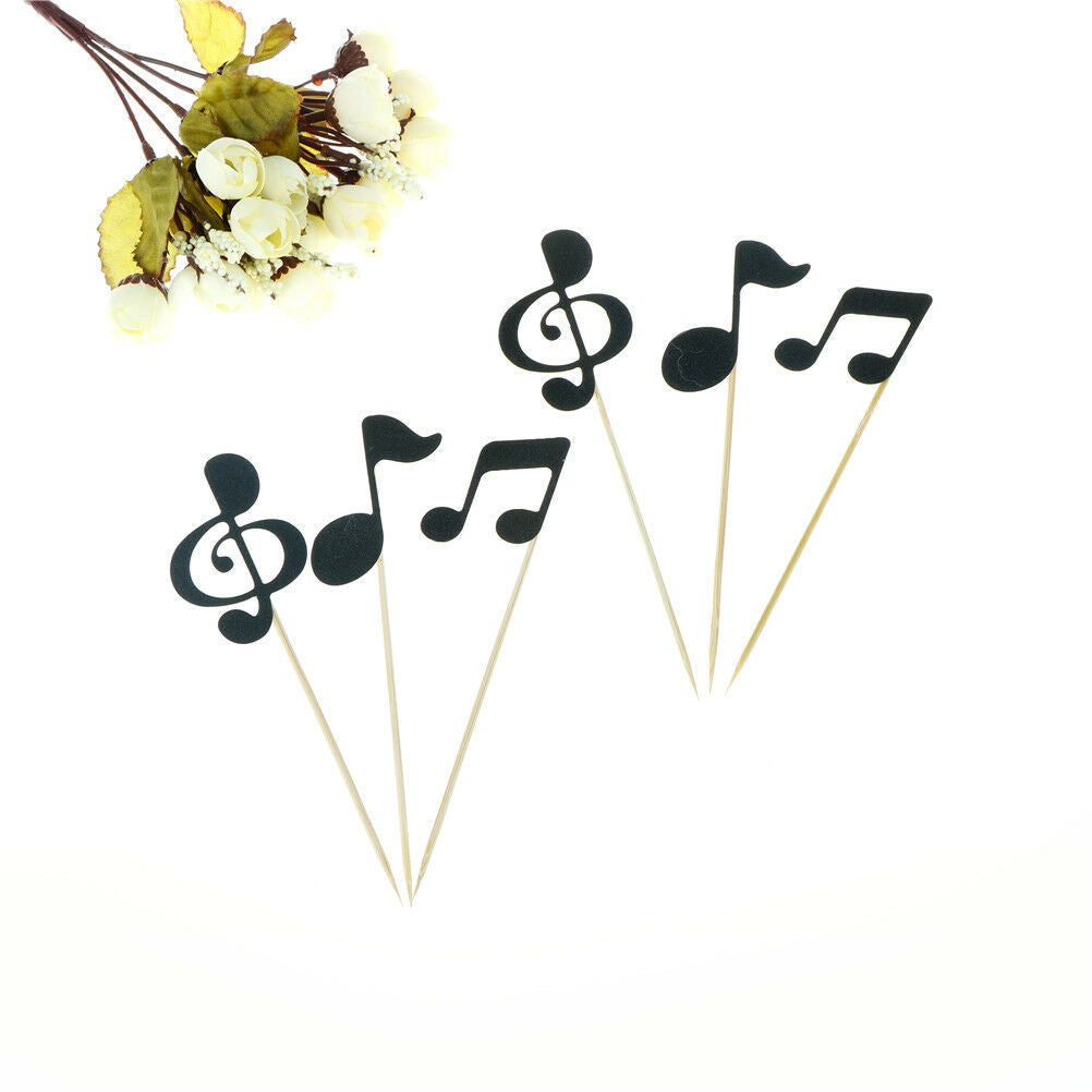 6pcs musical note cupcake toppers birthday cake topper music party decorat.l8
