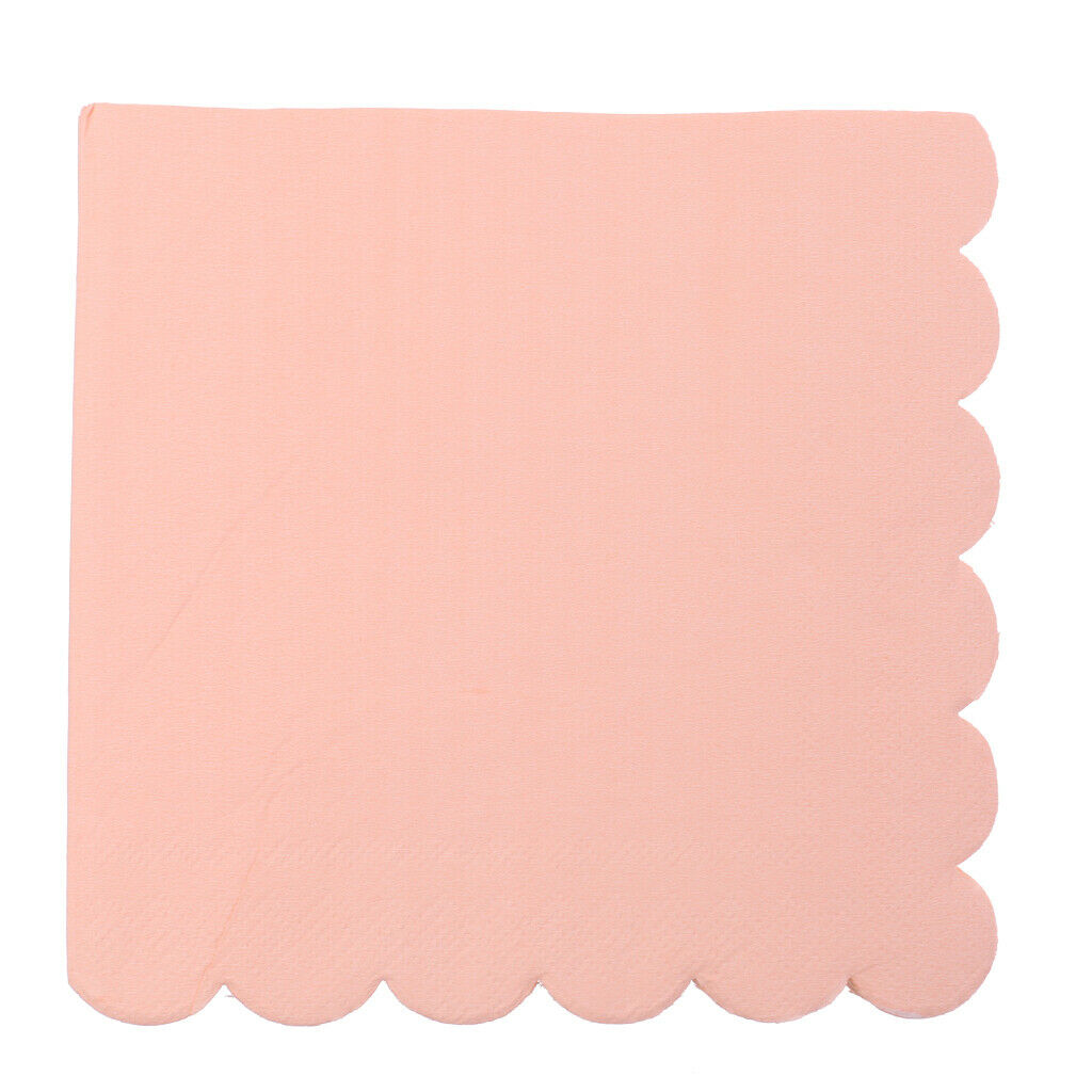 20xSolid Color Party Paper Napkin Serviettes Wedding Dinner Tableware Pink