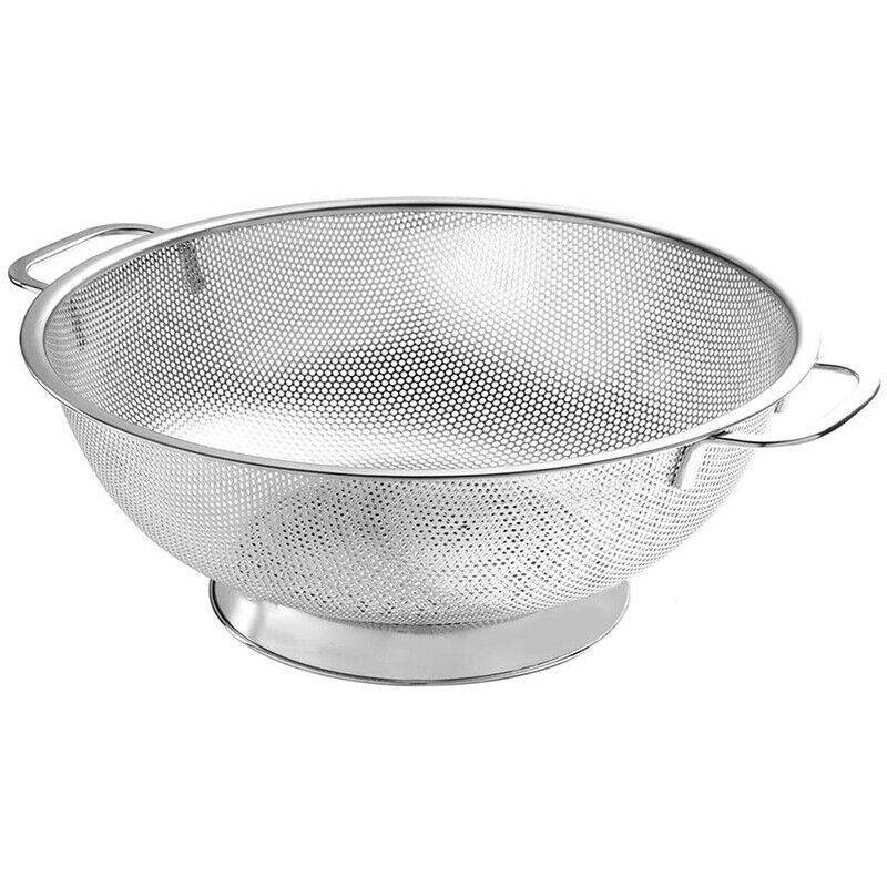 Colander Stainless Steel,Micro-Perforated Strainer with Heavy Duty Handle and R9