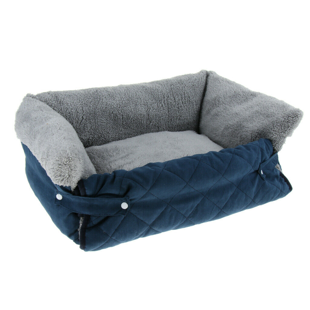 New Cat Dog Puppy Kennel Pet Sofa Nest Winter Warm Sleeping Bed Blue M