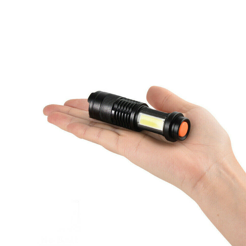 8000LM Portable LED Flashlight Q5+COB Zoomable Torch Mini Pocket Light 4 Mode zj
