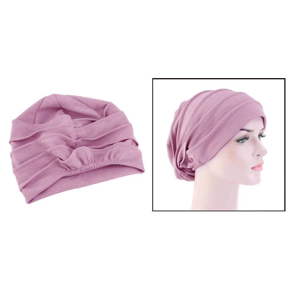 Night Sleep   Cotton Head Cover Hair Loss Soft Stretchy    Purple