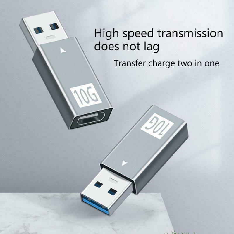 Aluminum Alloy Shell USB to Type-C Gen2 USB3.1 Adapter Converter Built-in Chip