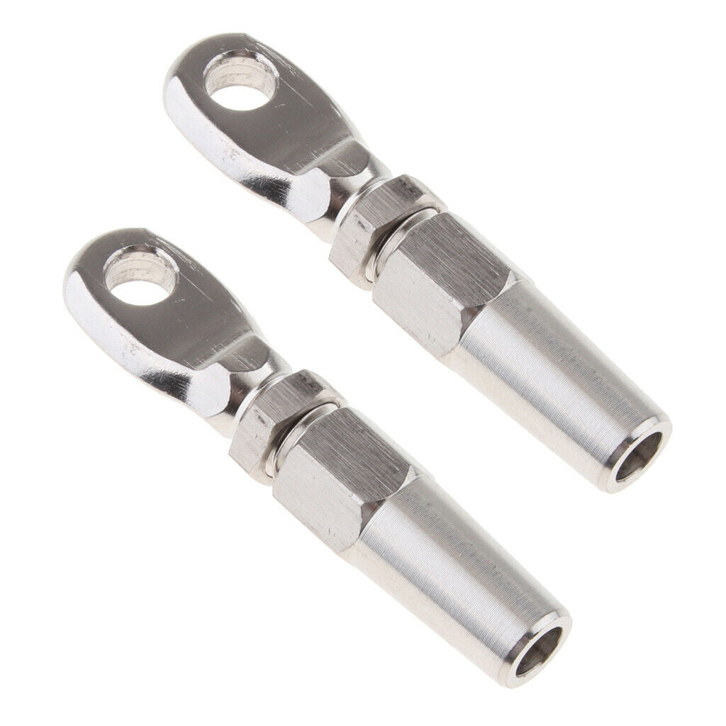 2 Pieces 4mm Stainless Steel with Stainless Steel Cable