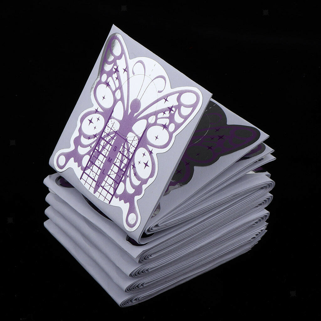 100Pcs/Pack Professional Nail Art Tips Extension Guide Forms Stickers Nail Salon