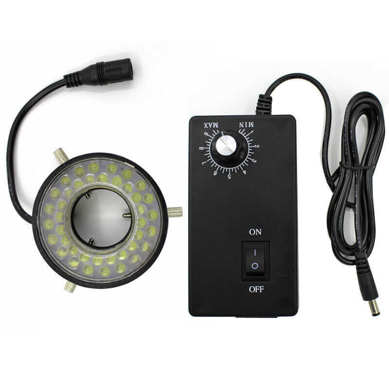 Microscope Ring Light Lamp Adjustable Inner 27/47mm with 40 LED White Brightness